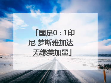 国足0∶1印尼 梦断雅加达 无缘美加墨