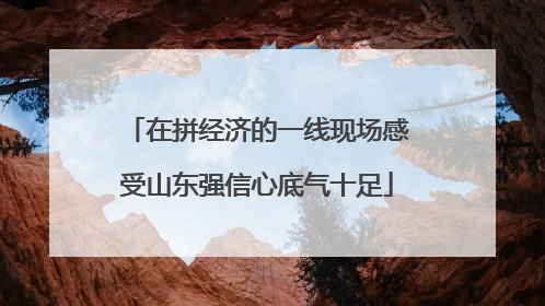 在拼经济的一线现场感受山东强信心底气十足