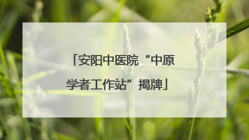 安阳中医院“中原学者工作站”揭牌