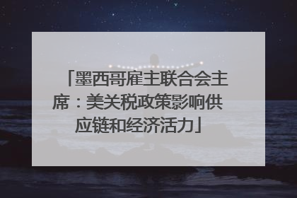 墨西哥雇主联合会主席：美关税政策影响供应链和经济活力