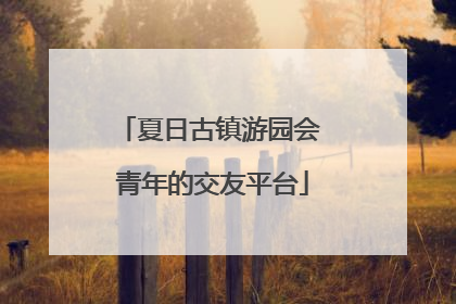 夏日古镇游园会 青年的交友平台