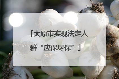 太原市实现法定人群“应保尽保”
