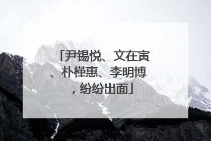 尹锡悦、文在寅、朴槿惠、李明博，纷纷出面