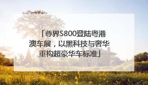 尊界S800登陆粤港澳车展，以黑科技与奢华重构超豪华车标准