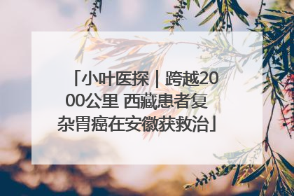 小叶医探|跨越2000公里 西藏患者复杂胃癌在安徽获救治