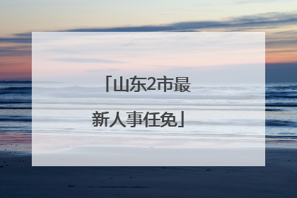 山东2市最新人事任免