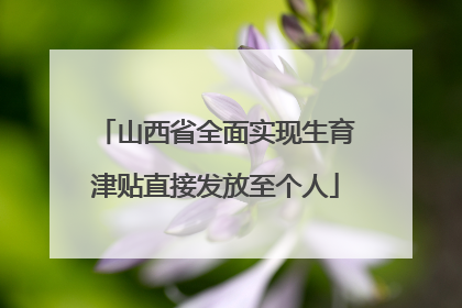 山西省全面实现生育津贴直接发放至个人