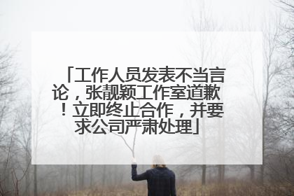 工作人员发表不当言论，张靓颖工作室道歉！立即终止合作，并要求公司严肃处理