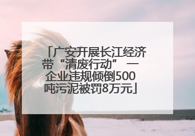 广安开展长江经济带“清废行动” 一企业违规倾倒500吨污泥被罚8万元