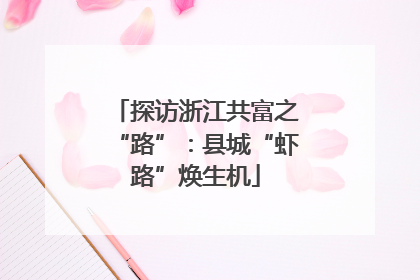 探访浙江共富之“路”：县城“虾路”焕生机