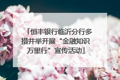 恒丰银行临沂分行多措并举开展“金融知识万里行”宣传活动