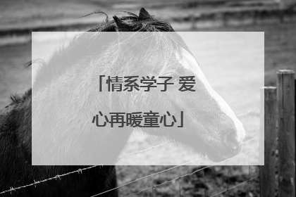 情系学子 爱心再暖童心