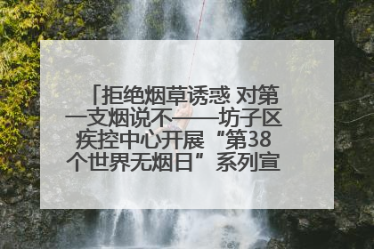 拒绝烟草诱惑 对第一支烟说不——坊子区疾控中心开展“第38个世界无烟日”系列宣传义诊活动