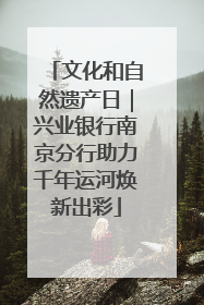 文化和自然遗产日｜兴业银行南京分行助力千年运河焕新出彩