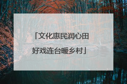文化惠民润心田 好戏连台暖乡村
