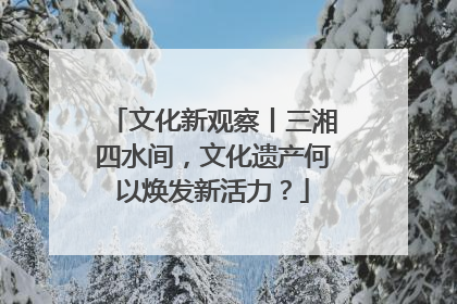 文化新观察丨三湘四水间，文化遗产何以焕发新活力？