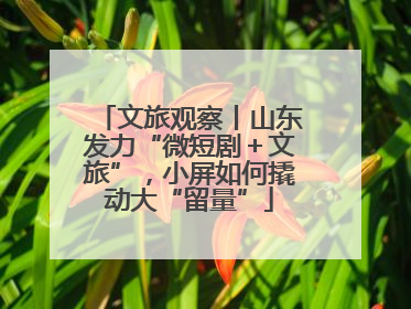 文旅观察丨山东发力“微短剧＋文旅”，小屏如何撬动大“留量”