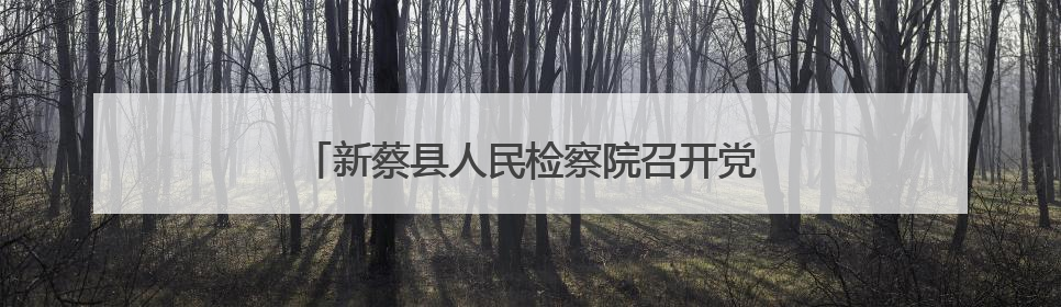 新蔡县人民检察院召开党组理论学习中心组学习会
