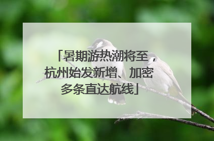 暑期游热潮将至，杭州始发新增、加密多条直达航线