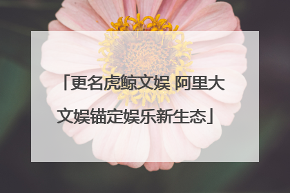 更名虎鲸文娱 阿里大文娱锚定娱乐新生态