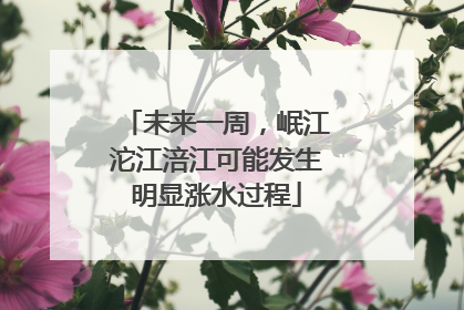 未来一周，岷江沱江涪江可能发生明显涨水过程