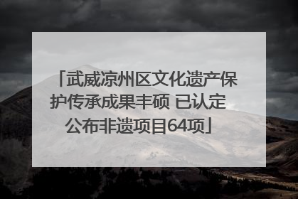 武威凉州区文化遗产保护传承成果丰硕 已认定公布非遗项目64项