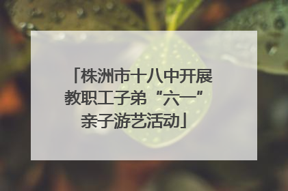 株洲市十八中开展教职工子弟“六一”亲子游艺活动