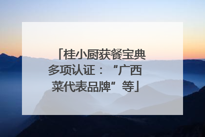 桂小厨获餐宝典多项认证：“广西菜代表品牌”等