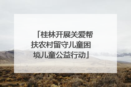桂林开展关爱帮扶农村留守儿童困境儿童公益行动