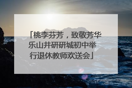 桃李芬芳，致敬芳华 乐山井研研城初中举行退休教师欢送会