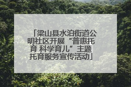 梁山县水泊街道公明社区开展“普惠托育 科学育儿”主题托育服务宣传活动