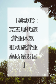 梁惠玲：完善现代旅游业体系 推动旅游业高质量发展