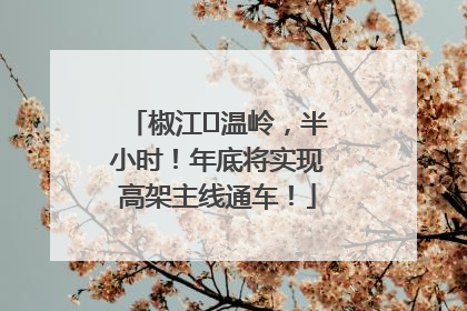 椒江⇌温岭，半小时！年底将实现高架主线通车！