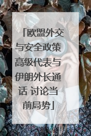 欧盟外交与安全政策高级代表与伊朗外长通话 讨论当前局势