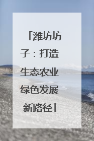 潍坊坊子：打造生态农业绿色发展新路径