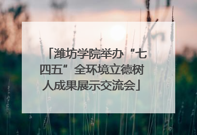 潍坊学院举办“七四五”全环境立德树人成果展示交流会