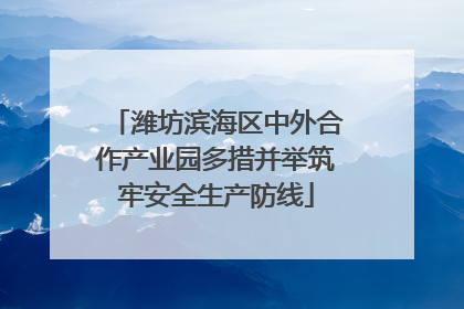 潍坊滨海区中外合作产业园多措并举筑牢安全生产防线