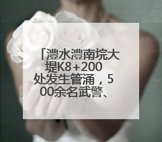 澧水澧南垸大堤K8+200处发生管涌，500余名武警、民兵、群众——通宵达旦战管涌