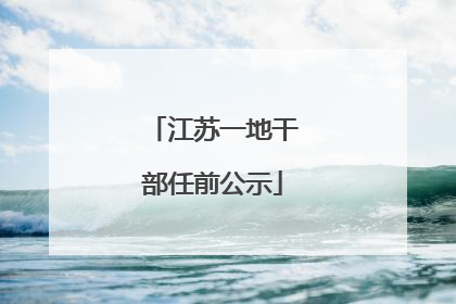 江苏一地干部任前公示