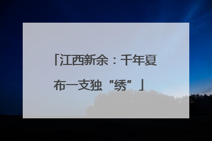 江西新余：千年夏布一支独“绣”