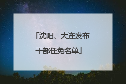 沈阳、大连发布干部任免名单