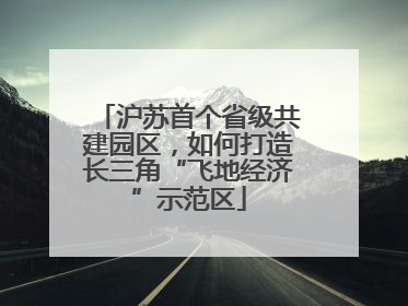 沪苏首个省级共建园区，如何打造长三角“飞地经济”示范区