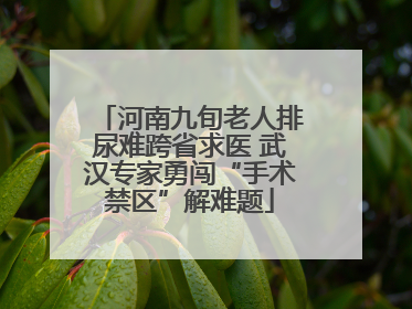 河南九旬老人排尿难跨省求医 武汉专家勇闯“手术禁区”解难题