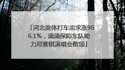 河北奥体打车需求涨966.1%，滴滴保障车队助力邓紫棋演唱会散场