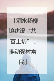 泗水杨柳镇建设“共富工坊”，推动强村富民