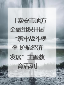 泰安市地方金融组织开展“筑牢战斗堡垒 护航经济发展”主题教育活动