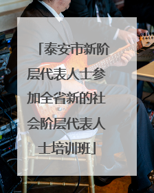 泰安市新阶层代表人士参加全省新的社会阶层代表人士培训班