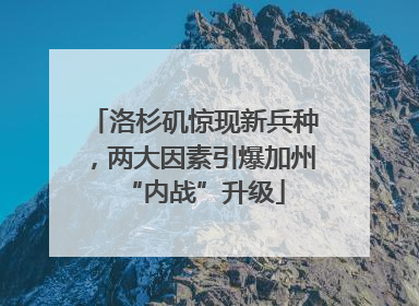 洛杉矶惊现新兵种，两大因素引爆加州“内战”升级