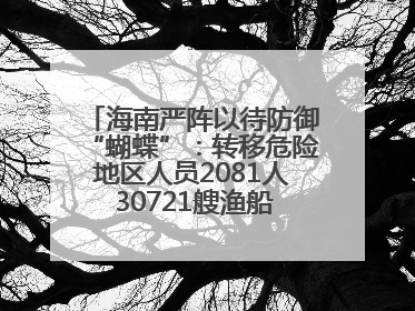 海南严阵以待防御“蝴蝶”：转移危险地区人员2081人 30721艘渔船全部进港避风