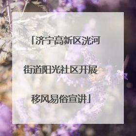 济宁高新区洸河街道阳光社区开展移风易俗宣讲